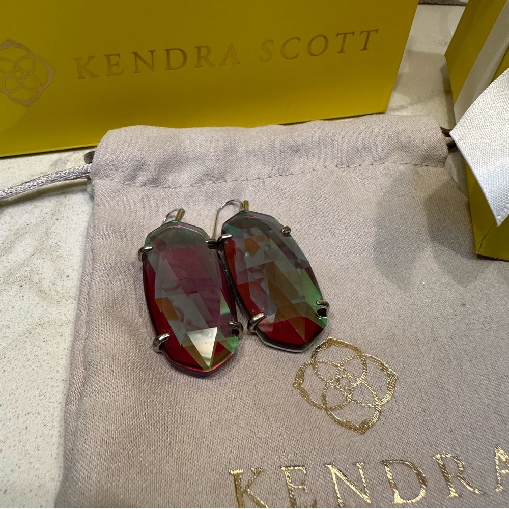 Kendra Scott Esme Earrings Dichroic Glass Large Dangle